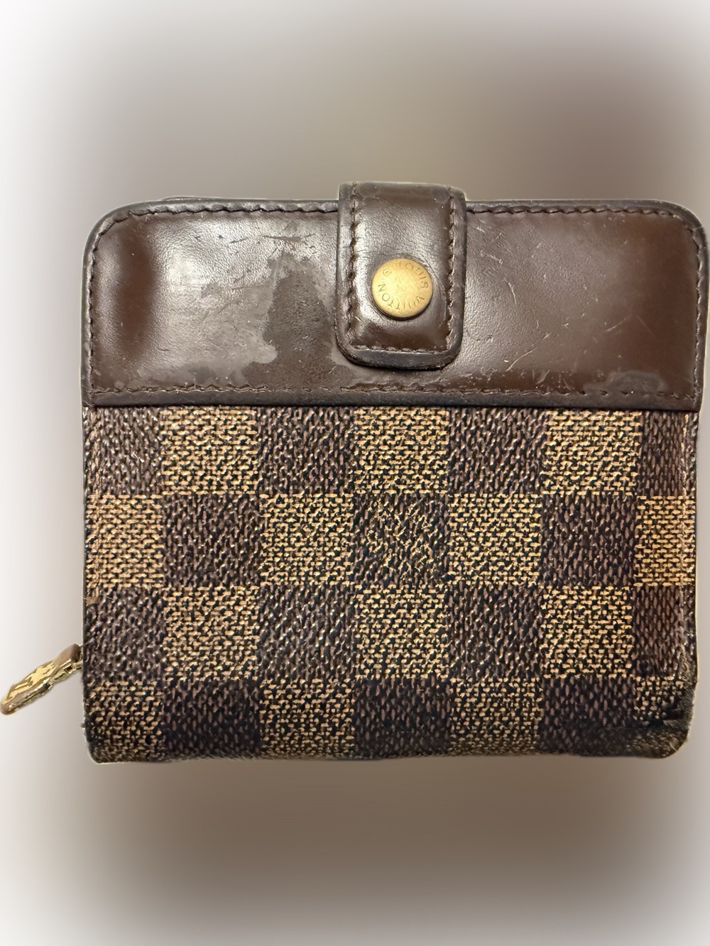Louis Vuitton Brown and Tan Damier Check Canvas Wallet